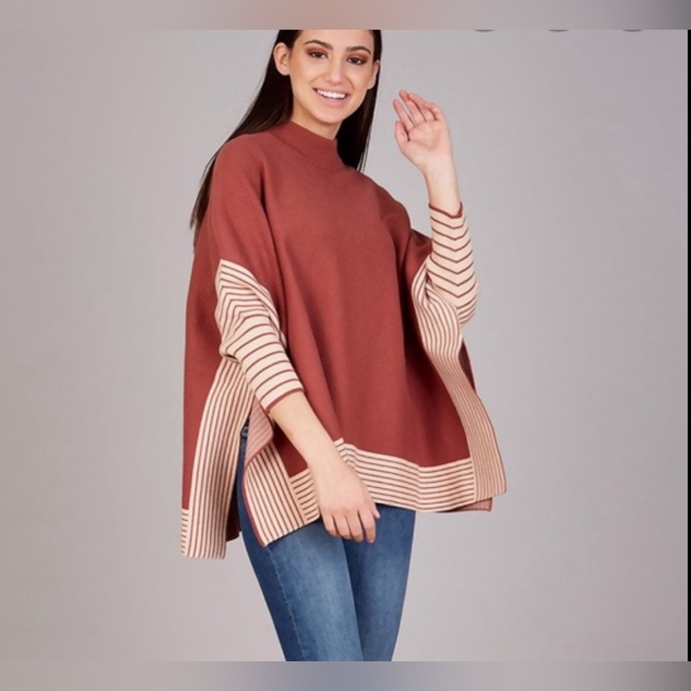 Dolman Style Poncho burgundy